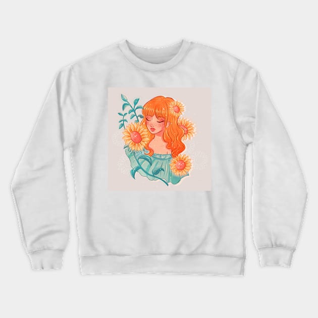 sunflower Crewneck Sweatshirt by ariadnadraws